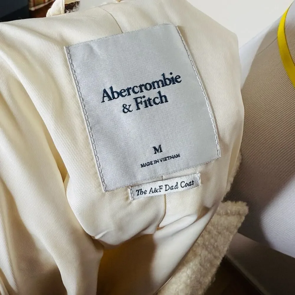 Abercrombie Ivory Wool Blend Dad Coat